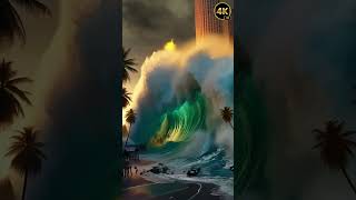 VAGUE EFFRAYANTE TSUNAMI  #tsunami #scène #flots #ville #mer #océan #courtevidéo #shorts #waves