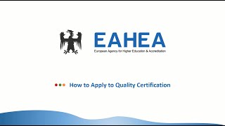 How to Apply to EAHEA Quality Certification Service?