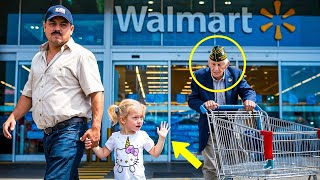 Une fille fait signe à un vétéran dans un magasin Walmart. Son instinct militaire lui fait sen...