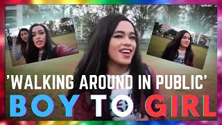 WALKING AROUND IN PUBLIC!?! STUNNING BOY TO GIRL || JANDROGEN VLOG