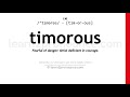 Pronunciation of Timorous | Definition of Timorous