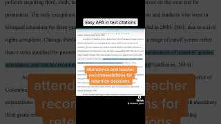 Easy APA In-Text Citations