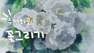 장미(Rose) 수채화로 그리기