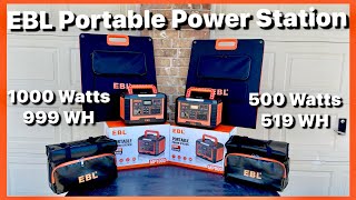 EBL Portable Power Station 500W and 1000W + Foldable 100W Solar Panel Review and Load Test