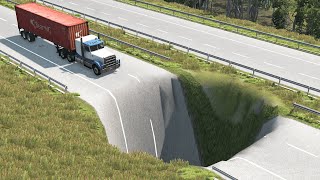Cars vs Giant Pit – BeamNG.Drive