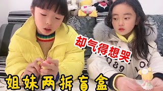 晴宝和姐姐拆盲盒，四个动漫都有鼻涕泡，还被快递弄坏气得想哭【家有晴宝vlog】