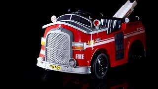 Aosom Kids Ride-On Car Fire Truck Pretend Play Toy Car 6V with Parental Remote Control, Safety Belt