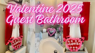 2025 Valentine guest Bathroom//design on a cheap budget #valentine #bathroom #budget #decor