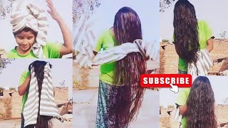 Long hair towel drying ❣️#asmrsounds #haircare #asmrvideo #realsound