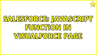 Salesforce: Javascript function in visualforce page