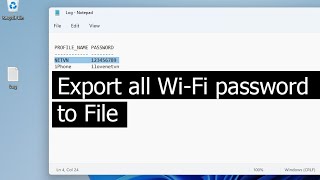 CMD : Show & Export all Wi-Fi passwords to File