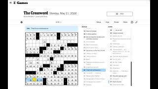 Solving the NYT Crossword - Monday May 11 2026