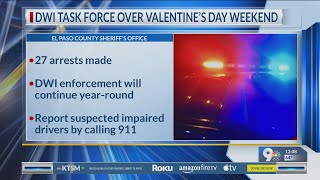 27 arrests made by DWI Task Force over Valentine’s Day weekend