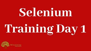 Selenium Training Day 1