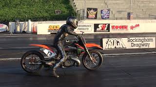 The New DME KTM Grudge Bike making a Test Pass