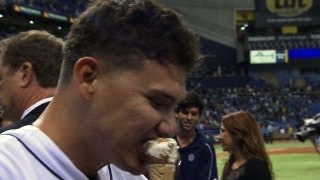 Lobaton earns ice cream after walking off