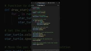 Drawing a Star with Python Turtle Graphics #shorts #coding #programming