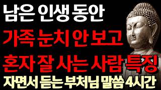 나이가 들수록 혼자 살다 죽는 것이 행복하다 | 노후에는 다 부질없다 '이렇게' 혼자 행복하게 살아라 I 자면서 듣는 부처님 말씀 4시간 l 지혜 I 오디오북 I 철학