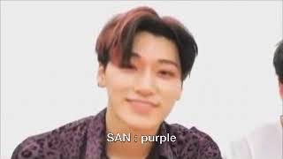 ateez san saying purple for 10 minutes straight