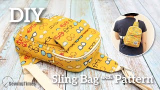 DIY Crossbody Sling Bag - Free Pattern | How to make a Fanny Pack Tutorial [sewingtimes]