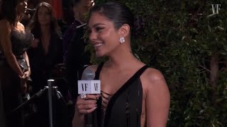 Vanessa Hudgens interviewed at Vanity Fair Oscar Party (March 12, 2023)