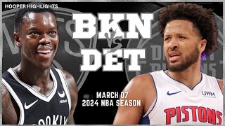 Brooklyn Nets vs Detroit Pistons  Game Highlights | Mar 7 | 2024 NBA Season