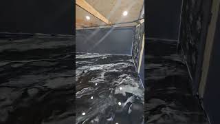 Metallic Epoxy Floor - Black with Accents