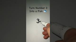 From Number 3 to a Beautiful Fish 🐟✨ Easy drawing trick anyone can do! #viral #trending #art #reels