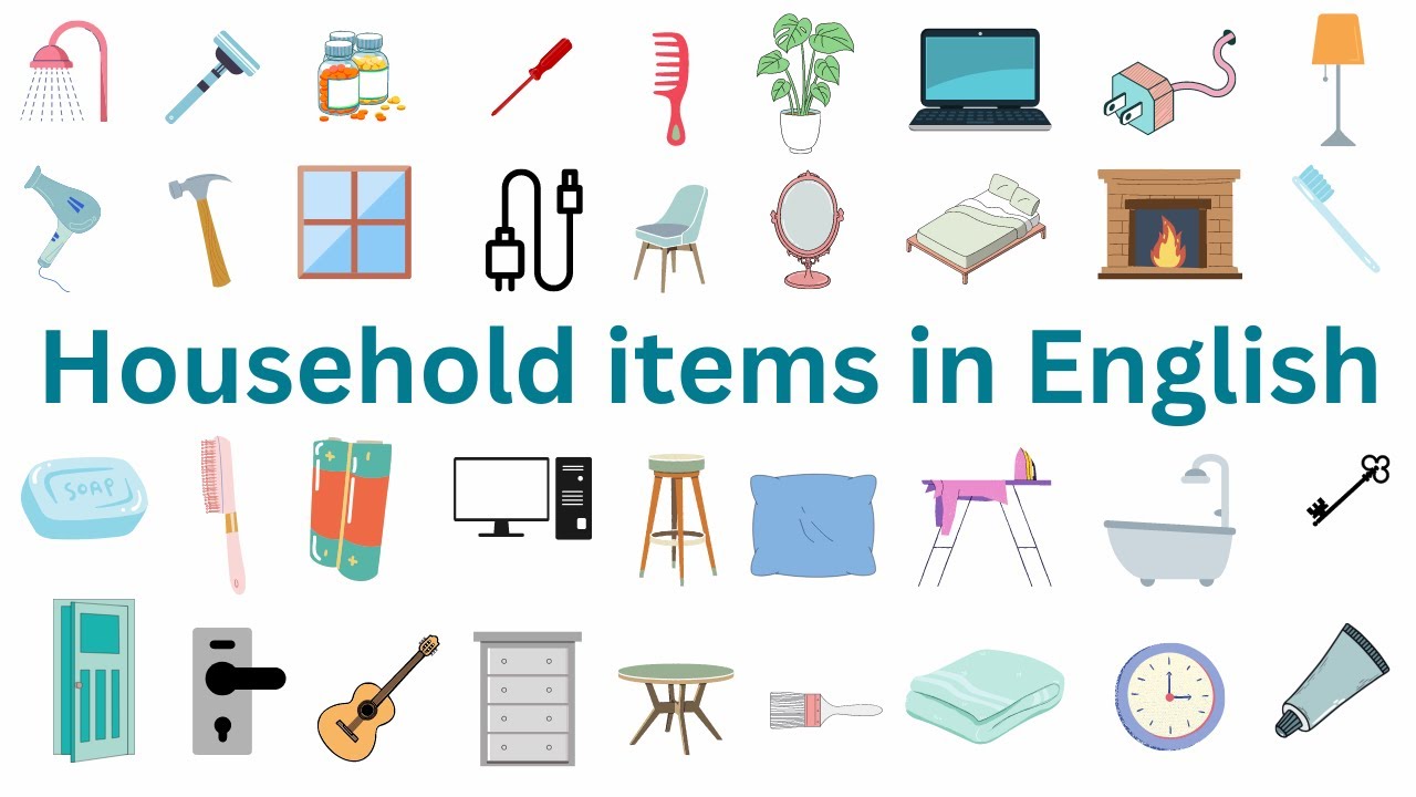 Household Items In English (Part 1) | A List Of 50 Household Equipment ...