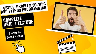 ge3151 complete unit-1 lecture problem solving and python programming #pspp #pythonprogramming