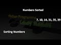 Python Tutorial - How to Sort Randomly Generated Numbers