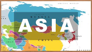 Map of Asia: Countries, National Flags, Capitals  (with Photos). Learn Geography #02