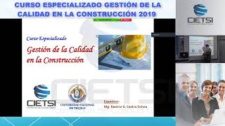 CURSO ESPECIALIZADO GESTIÓN DE LA CALIDAD EN LA CONSTRUCCIÓN 2019 S01