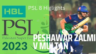 Peshawar Zalmi vs Multan Sultan | Full Match Highlights | PSL 8
