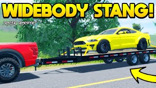 Transporting a MUSTANG with a TRAILER in Roblox American Plains Mudding!