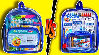 🤩Ultimate Doms Kit Bag Vs Apsara Kit Bag | Unboxing And Review | Doms Art Kit😍,Pencil Box,Doraemon 🥰