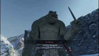 Olog-hai grunt breaks Talion's sword