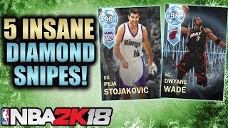5 Insane Diamond Snipes in NBA 2K18 MyTeam with Diamond Dwyane Wade