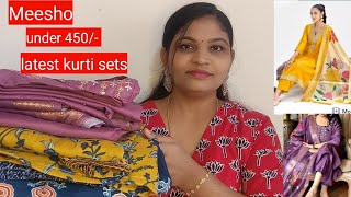 Meesho under 450/- లో కొత్తగా వచ్చిన kurti sets with dupptas 100%Recommend quallity 👌👌must try