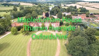 Awesome aerial drone footage of 13th century Mapledurham House - River Thames - Oxfordshire