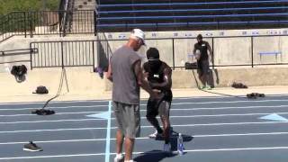 Andre Berto trains with sprint coach Remi Korchemny