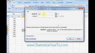How to Calculate Sample Variance in Excel