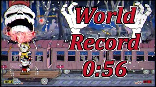 Perfect Score Phantom Express Coop Simple DLC in 0:56 - Cuphead Speedrun - [World Record]