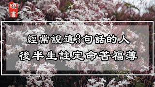 經常說這3句話的人，後半生註定命苦福薄，看完就知道不是迷信【曉書說】