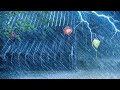 INSOMNIA RELIEF [FALL ASLEEP FAST] Heavy Rain on Tin Roof, Mighty Thunder & Wind | Real Thunderstorm