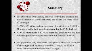 ME575 DFMDT Presentation 1 Paper 4 PEM Fuel Cell Jordan Campbell