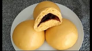 南瓜豆沙包 （Steamed bean paste buns）外皮光亮 蓬松暄软 不用二次醒面 做法简单~(2020 10 27)