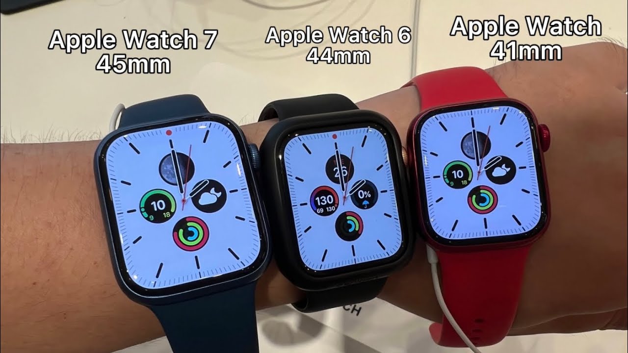 Apple Watch Series 7 45mm Vs 41mm Vs Apple Watch Series 6 44mm L Size ...