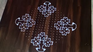 22x2 kolam Rangoli designs | latest muggulu designs beautiful flower Rangoli design