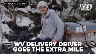 West Virginia FedEx delivery driver navigates snowy roadways with four-wheeler